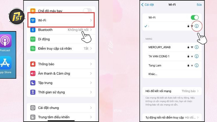 Bước 1 trong quy trình cài đặt proxy trên điện thoại Iphone
