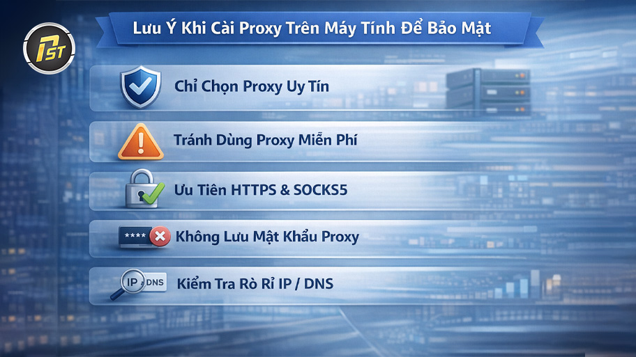 Lưu ý khi cài đặt proxy trên máy tính