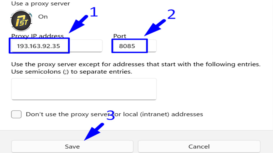 Nhập các thông tin chi tiết của proxy