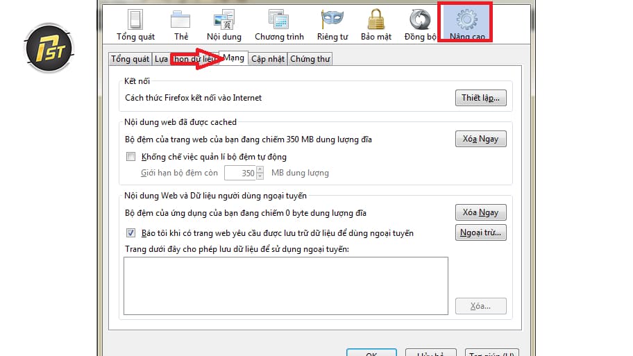 Hướng Dẫn Khắc Phục Lỗi Proxy Không Vào Được Mạng Nhanh Chóng Tại mục Nâng cao > Chọn Mạng > Chọn Thiết lập