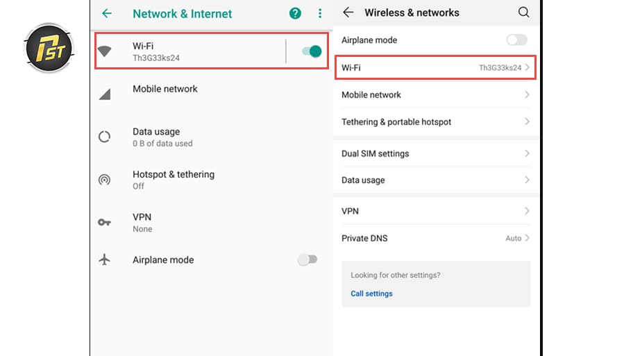 Bấm chọn vào Wifi để xem danh sách các mạng khả dụng