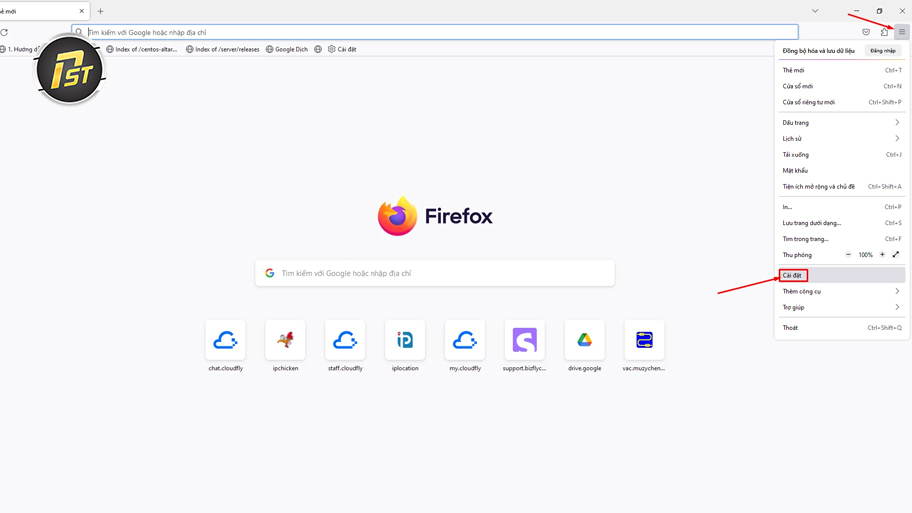 Bước 1 2 3 trong quy trình cài proxy cho Firefox