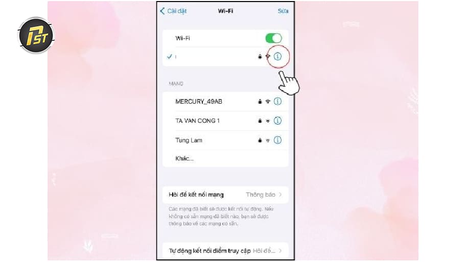 Bước 2: Nhấn vào biểu tượng chữ i