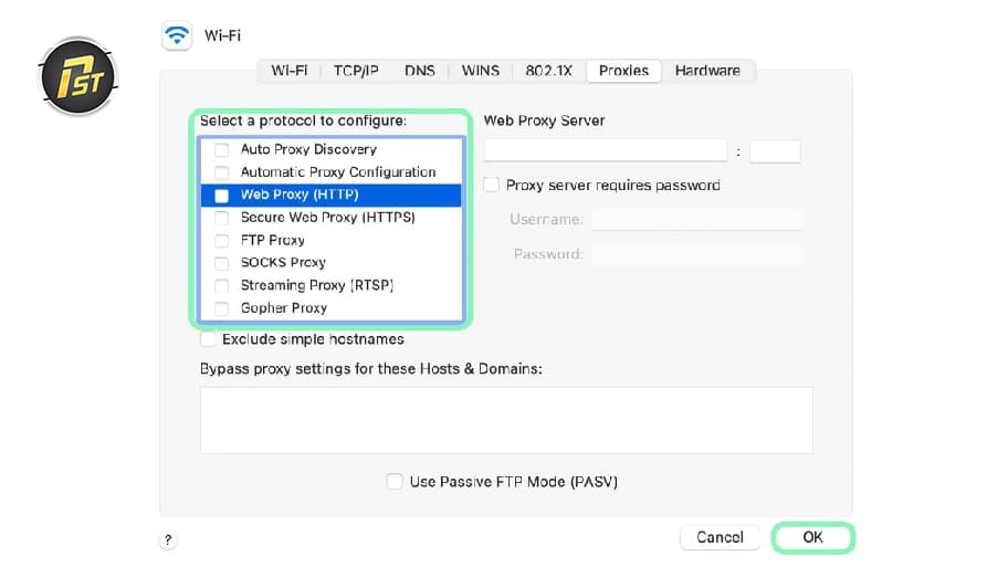 Chọn cấu hình Proxy và điền thông tin cho Proxy