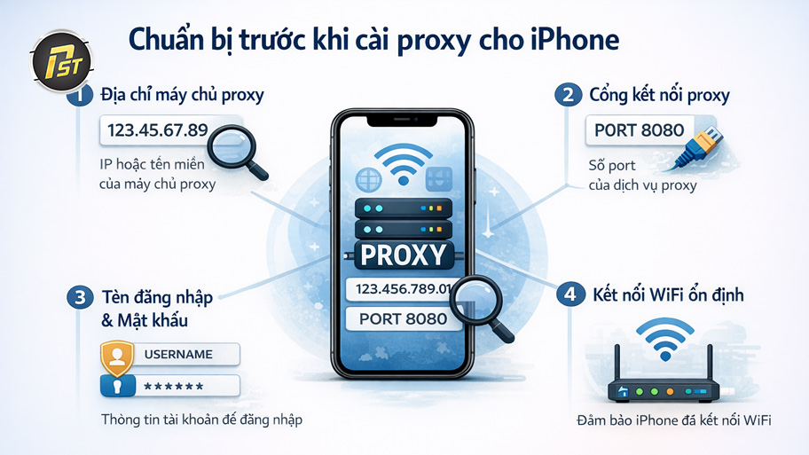 Chuẩn bị trước khi cài đặt Proxy cho Iphone