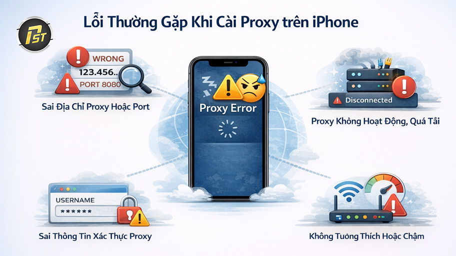 Một số lỗi thường gặp khi vài Proxy trên Iphone