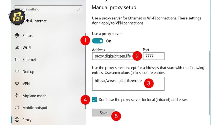 Nhập thông tin Proxy và lưu