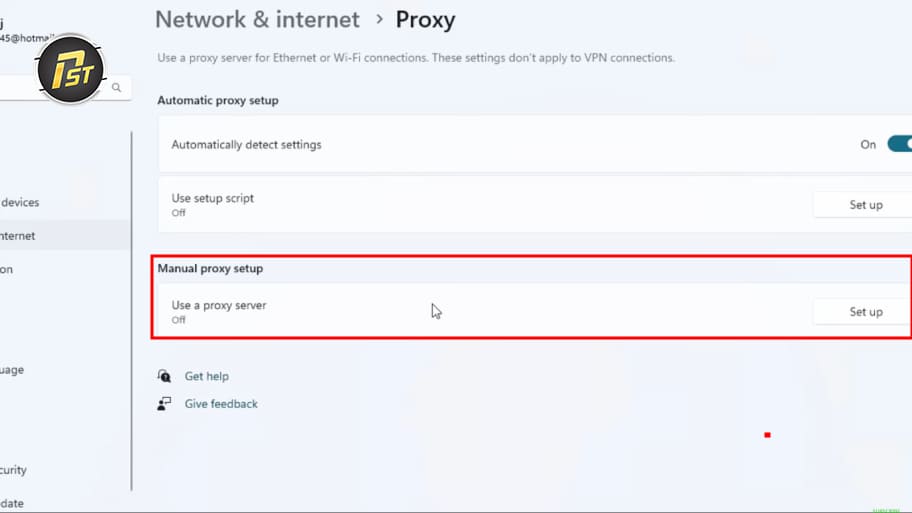 Truy cập và bật Manual proxy setup để cài đặt proxy thủ công