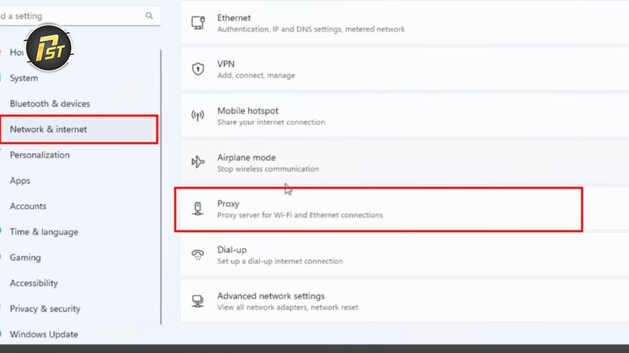 Truy cập và thay đổi proxy cho win 11