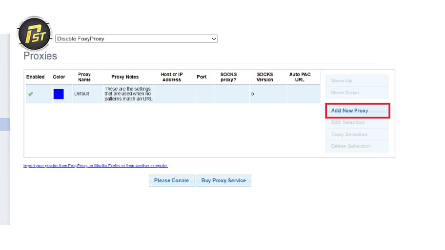 Add New Proxy