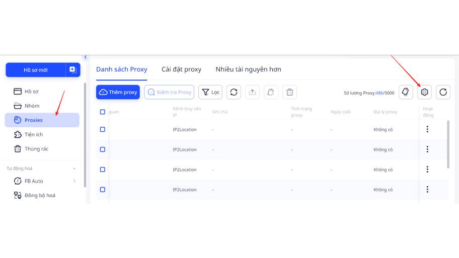 Hướng Dẫn Sử Dụng Proxy Trên Adspower Đơn Giản Và Nhanh Chóng Click nút Cài đặt