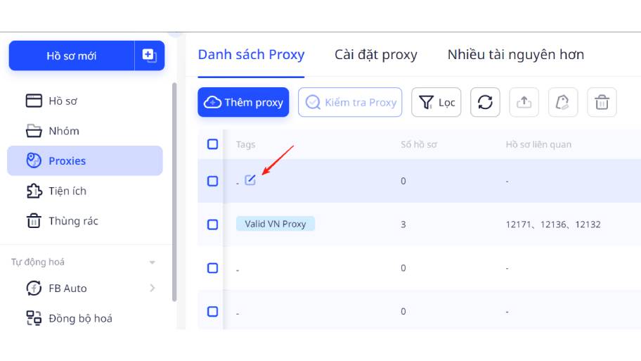 Hướng Dẫn Sử Dụng Proxy Trên Adspower Đơn Giản Và Nhanh Chóng Click theo hình để tạo Tag