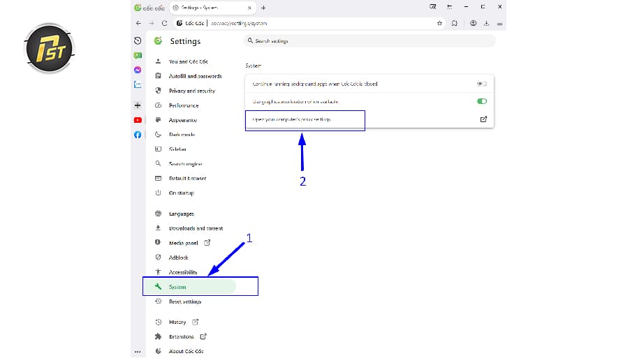 Bước 2: Mở thiết lập Proxy