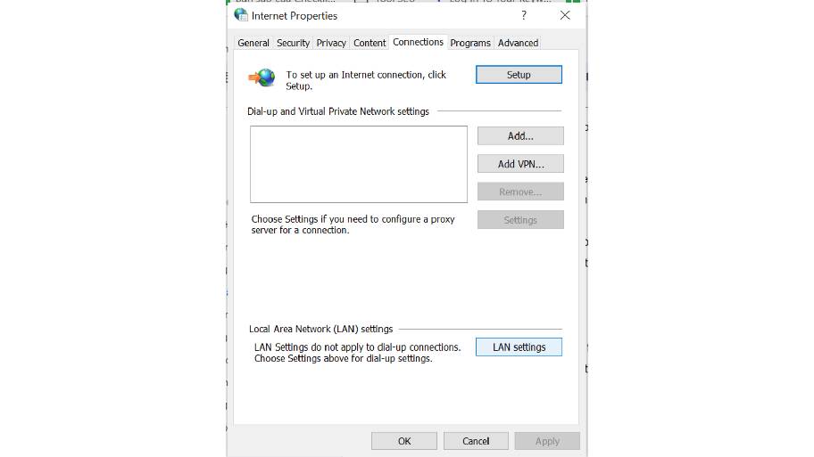 Click LAN settings