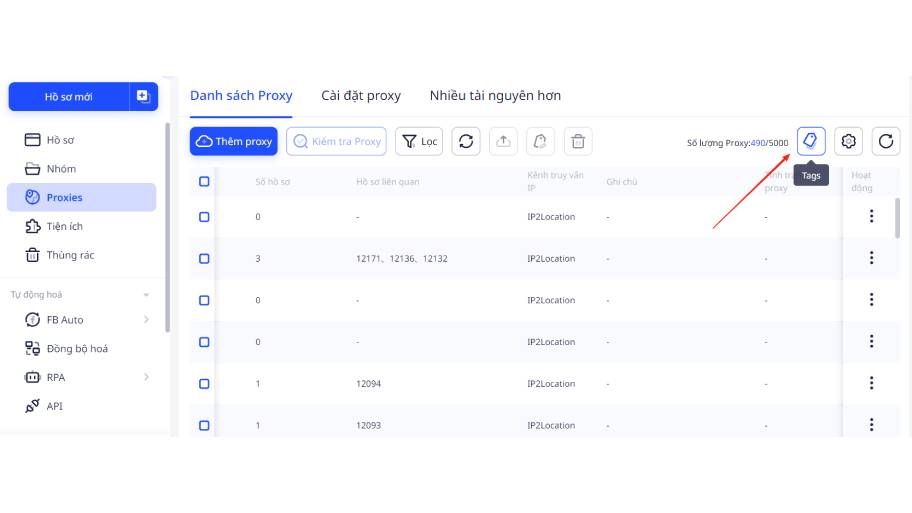 Hướng Dẫn Sử Dụng Proxy Trên Adspower Đơn Giản Và Nhanh Chóng Kiểm tra và quản lý các tag