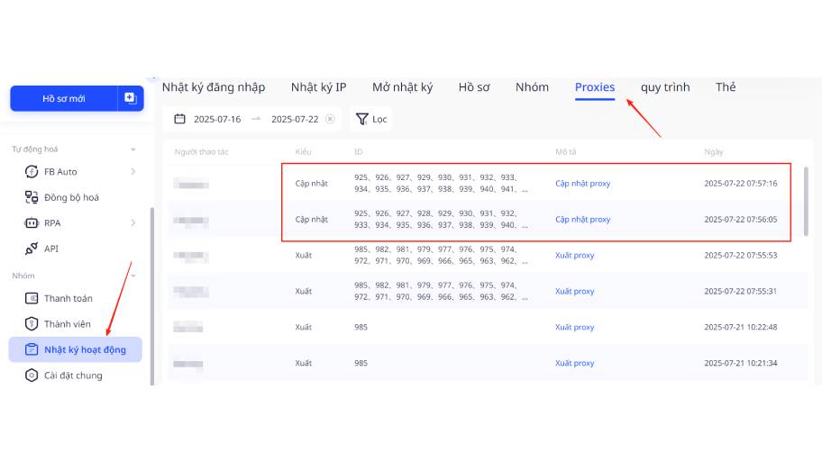 Hướng Dẫn Sử Dụng Proxy Trên Adspower Đơn Giản Và Nhanh Chóng Xem lại nhật ký cập nhật