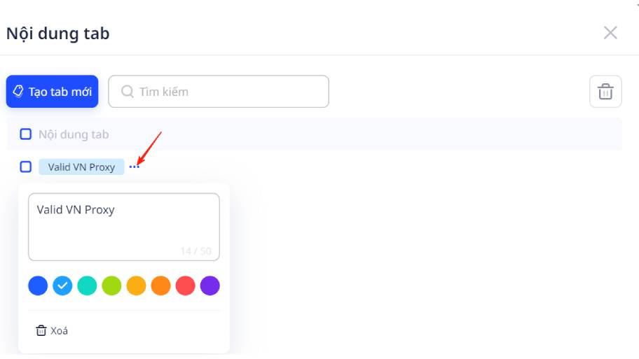 Hướng Dẫn Sử Dụng Proxy Trên Adspower Đơn Giản Và Nhanh Chóng Quản lý các tag đã tạo