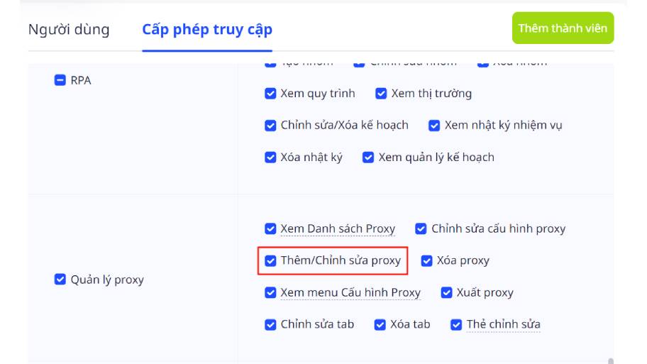 Hướng Dẫn Sử Dụng Proxy Trên Adspower Đơn Giản Và Nhanh Chóng Các thành viên cần được cho phép để sử dụng tính năng