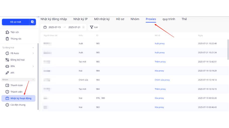 Hướng Dẫn Sử Dụng Proxy Trên Adspower Đơn Giản Và Nhanh Chóng Nơi lưu trữ các thao tác xuất dù đã hoặc chưa thành công