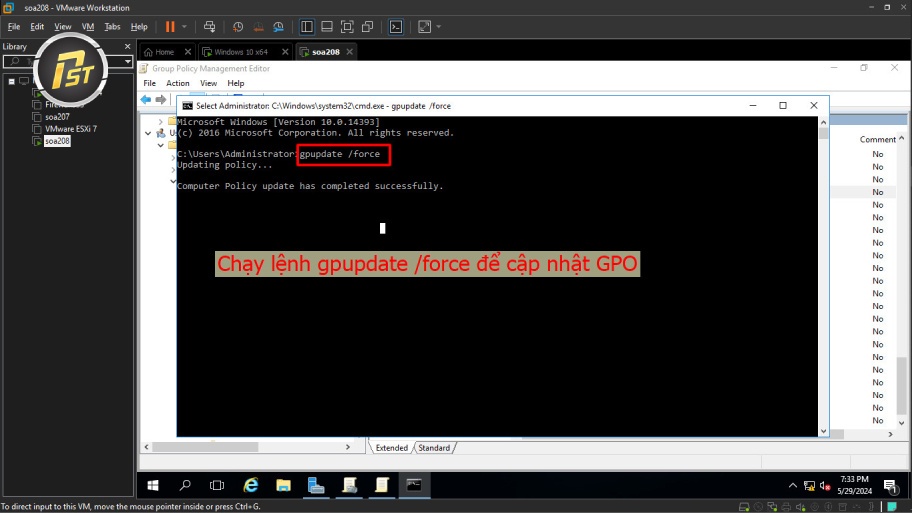 Cập nhật GPO bằng cmd