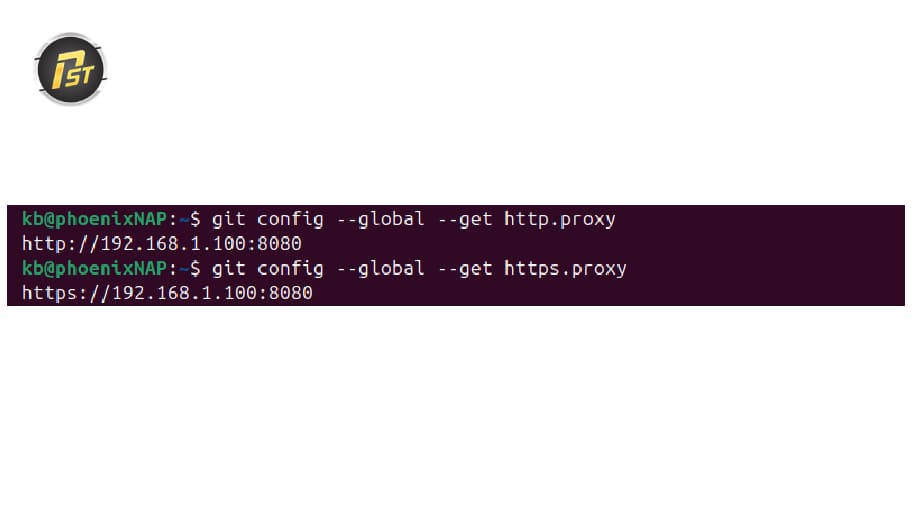 Cấu hình proxy cho Git bằng lệnh git config - global trong terminal