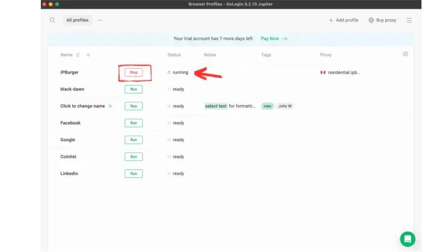 Chạy thử để kiểm tra xem proxy đã hoạt động bình thường chưa