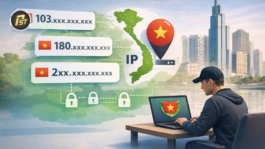 Các dải IP proxy Việt Nam phổ biến như 103 và 180 dễ nhận biết