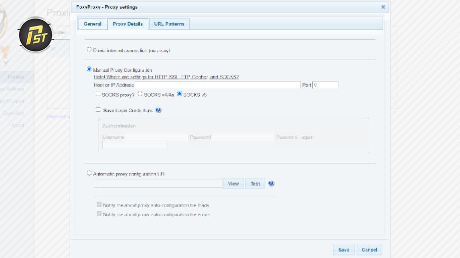Manual Proxy Configuration cho phép bạn có thể tự điền các thông số cấu hình bằng tay