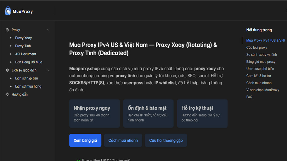 MuaProxy đơn vị cung cấp proxy giá rẻ, kết nối nhanh chóng