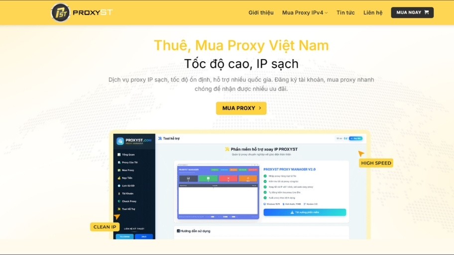 ProxyST cung cấp dịch vụ Proxy uy tín và chất lượng cao