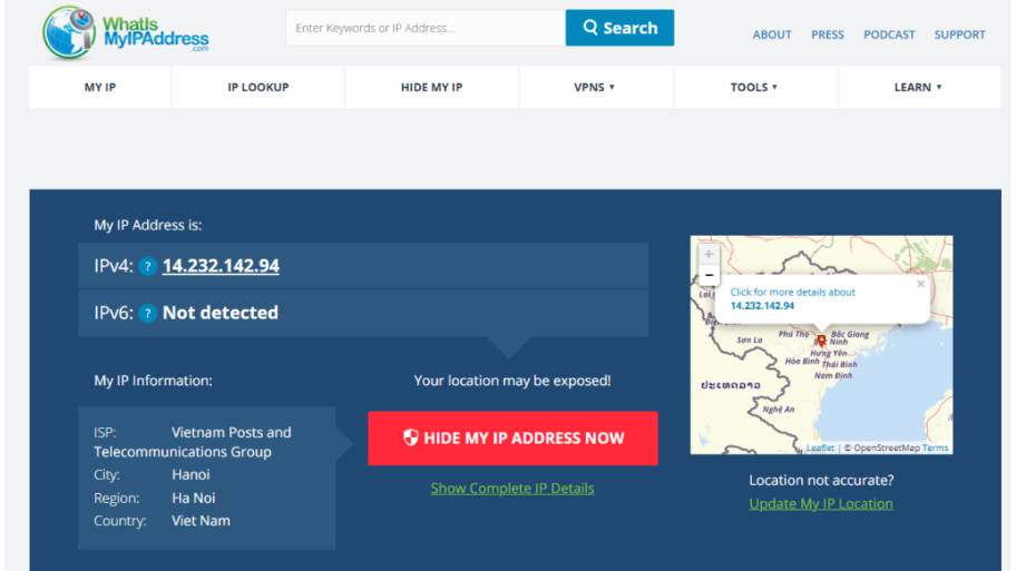 Fake IP Bằng Proxy Là Gì? Hướng Dẫn Chi Tiết Cách Đổi IP Đơn Giản Kiểm tra fake IP proxy sau khi lưu thay đổi cài đặt mạng trên web